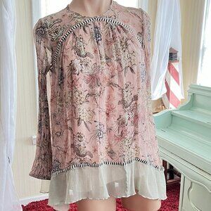 Anthropologie Varun & Nidhika VARQ Swing Top Long sleeve Tunic sz S